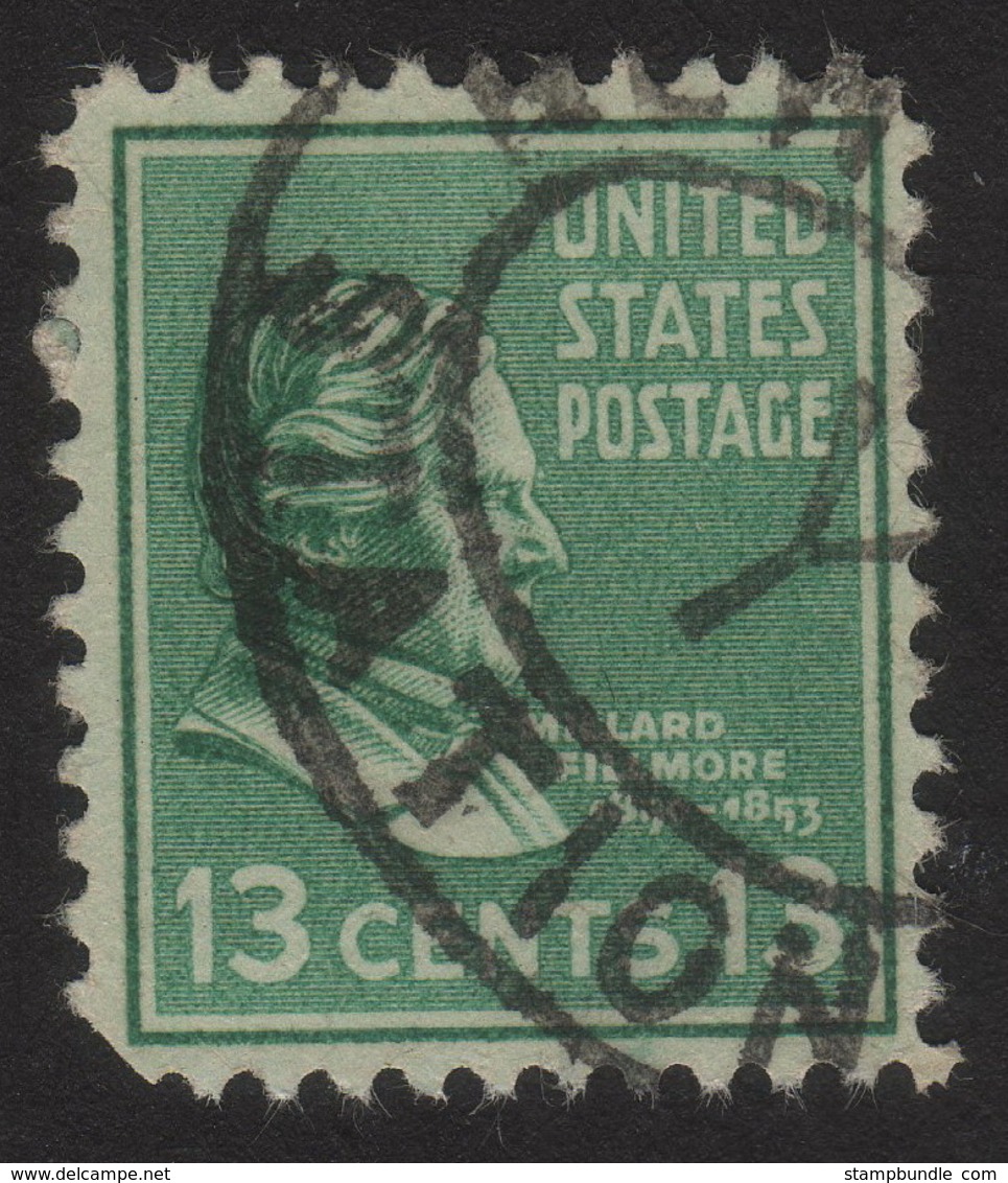 1938 US, 13c Stamp, Used, Millard Fillmore, Sc 818 - Gebraucht