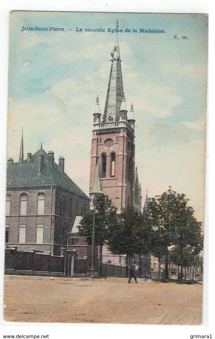 Jette-Saint-Pierre  -  La Nouvelle Eglise Et La Madeleine  N.16.   1909 - Jette