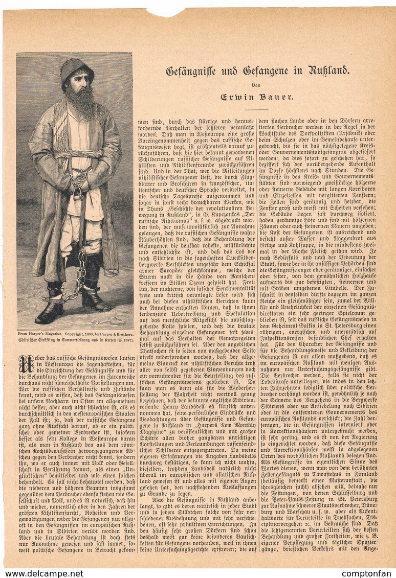 154 Russland Nowgorod Gefängnisse Gefangene 1 Artikel Mit 15 Bildern Von 1890 !! - Historische Dokumente