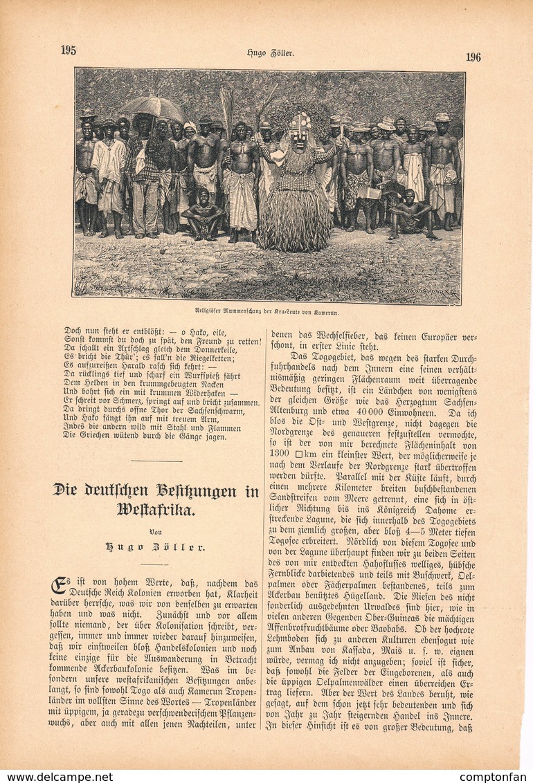 158 Kamerun König Acquas Westafrika 1 Artikel Mit 6 Bildern Von 1886 !! - Historische Dokumente