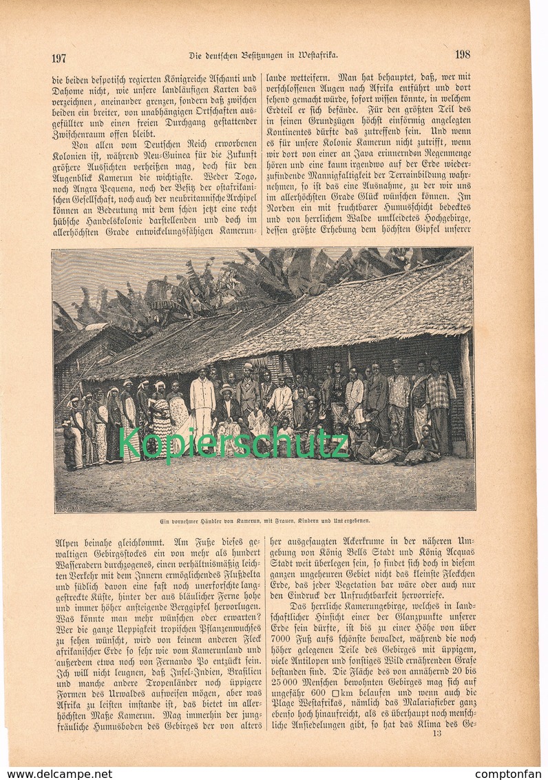 158 Kamerun König Acquas Westafrika 1 Artikel Mit 6 Bildern Von 1886 !! - Historische Dokumente