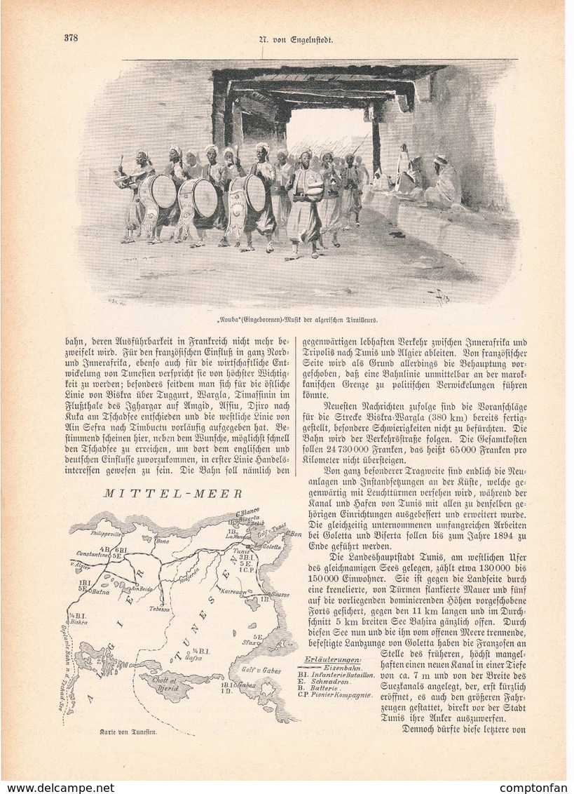 161 Franzosen In Tunesien  1 Artikel Mit 9 Bildern Von 1893 !! - Politique Contemporaine