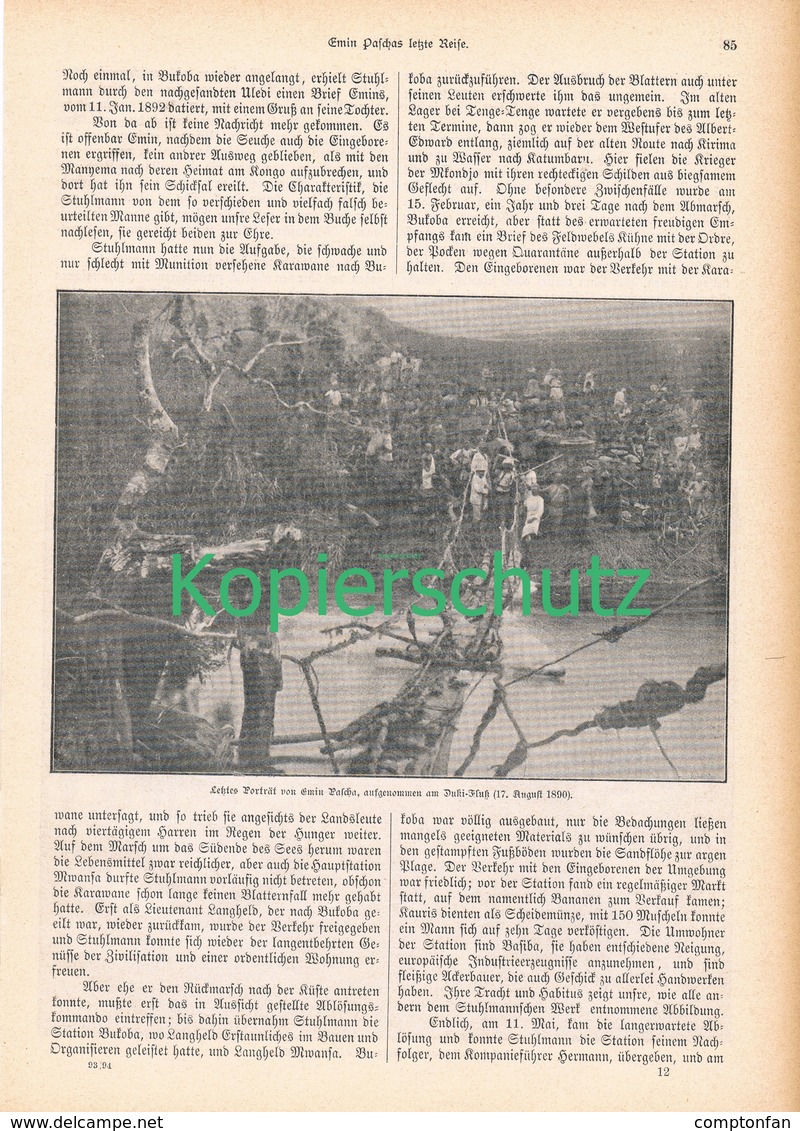 164 Emin Pasch Letzte Reise 1 Artikel Mit 11 Bildern Von 1894 !! - Contemporary Politics