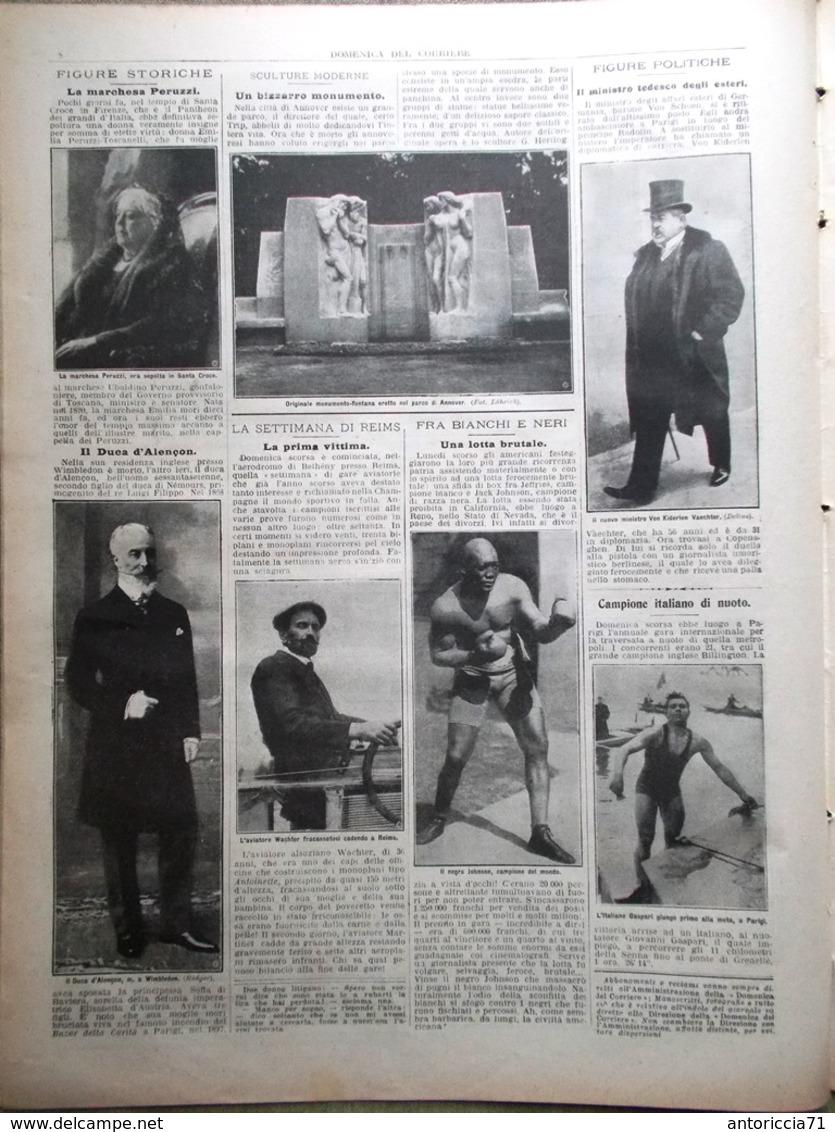 La Domenica Del Corriere 10 Luglio 1910 Reims Reali Romania Westminster Gaspari - Altri & Non Classificati