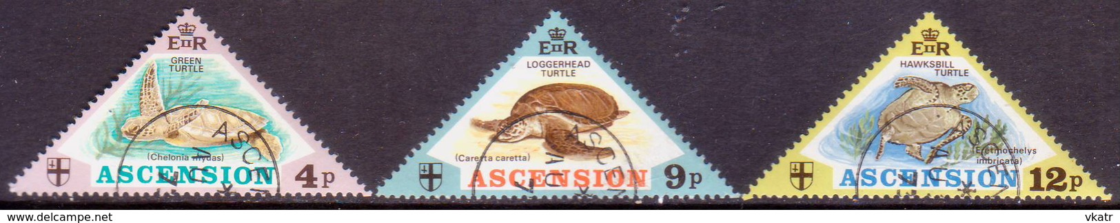 ASCENSION 1973 SG #171-73 Compl.set Used Turtles - Ascension
