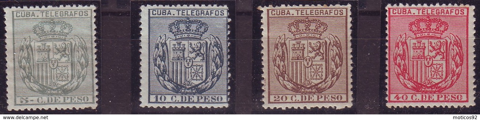 AÑO 1896. CUBA Telégrafos 81/84**MNH VC 48 EUROS - Cuba (1874-1898)