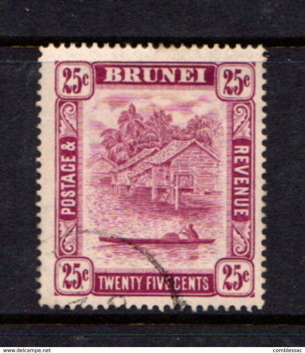 BRUNEI    1947    25c  Deep  Claret    Perf  14      USED - Brunei (...-1984)