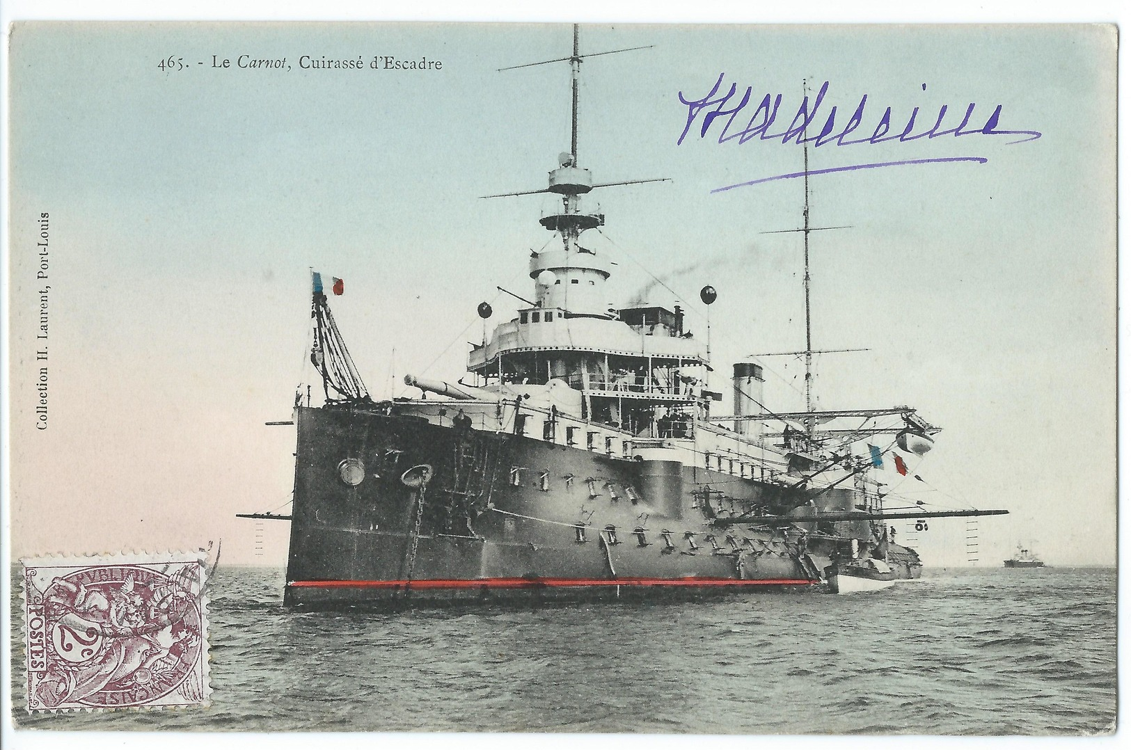 CPA Navire De Guerre Cuirassé Croiseur "Le Carnot" Bateau Marine Militaire - Guerre