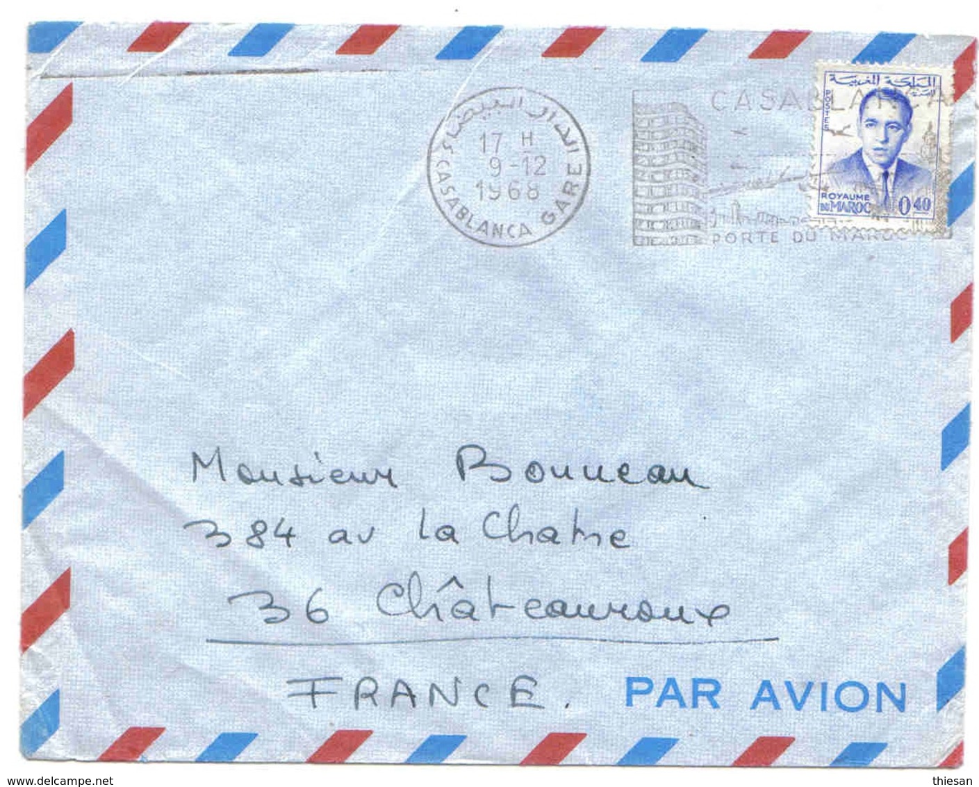 Maroc Morocco Lettre Cover Casablanca Gare OMEC Oblitération Mécanique - Marokko (1956-...)