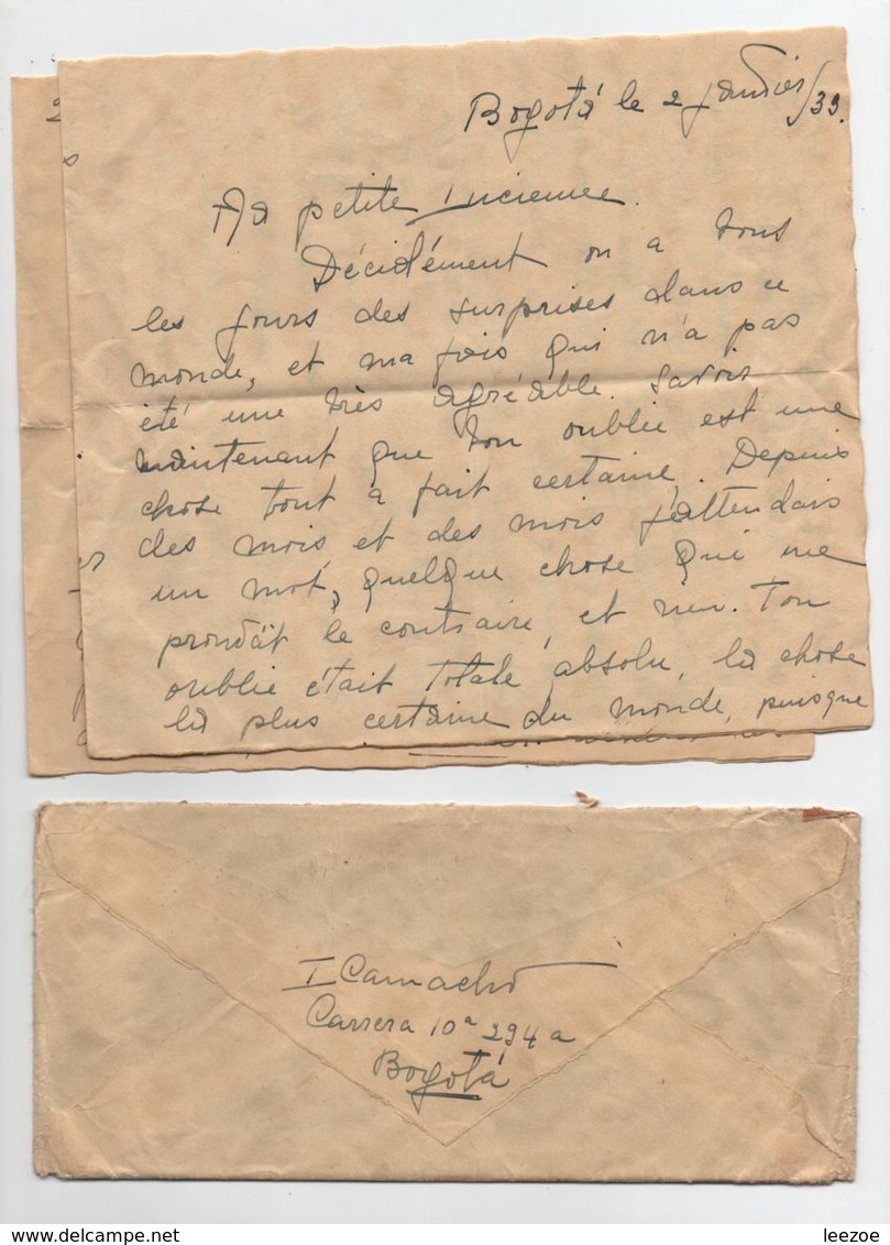 Correspondance BOGOTA Colombie 1933..OCHO CENTAVOS..OBLITERATION CORREOS COLOMBIA - Colombie