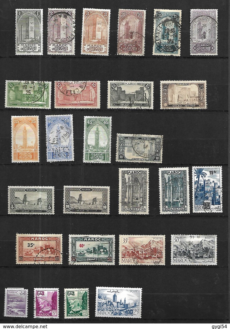 Maroc  1923 - 1951 Cat Yt  N° LOT Et Timbres De Recouvrement      3 SCANS - Oblitérés