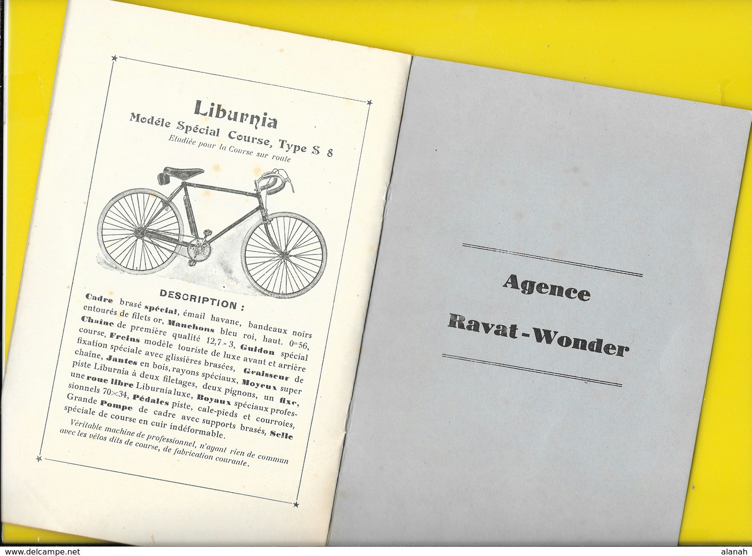 Catalogue 1932 Cycles "LIBURNIA" Ravat-Wonder Seguin Libourne 8 Pages + Couverture Format 21 X 14 Cm Env.. - Cyclisme