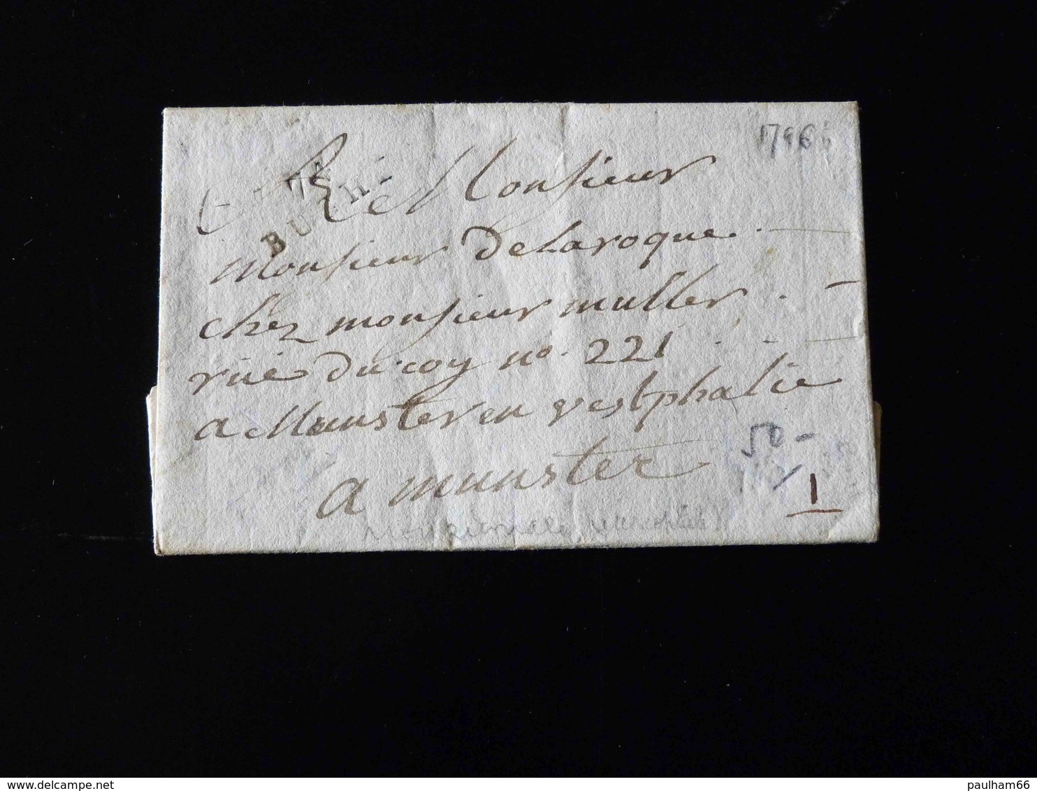 LETTRE DE BUCHY POUR MUNSTER  -  1796  - - 1701-1800: Précurseurs XVIII