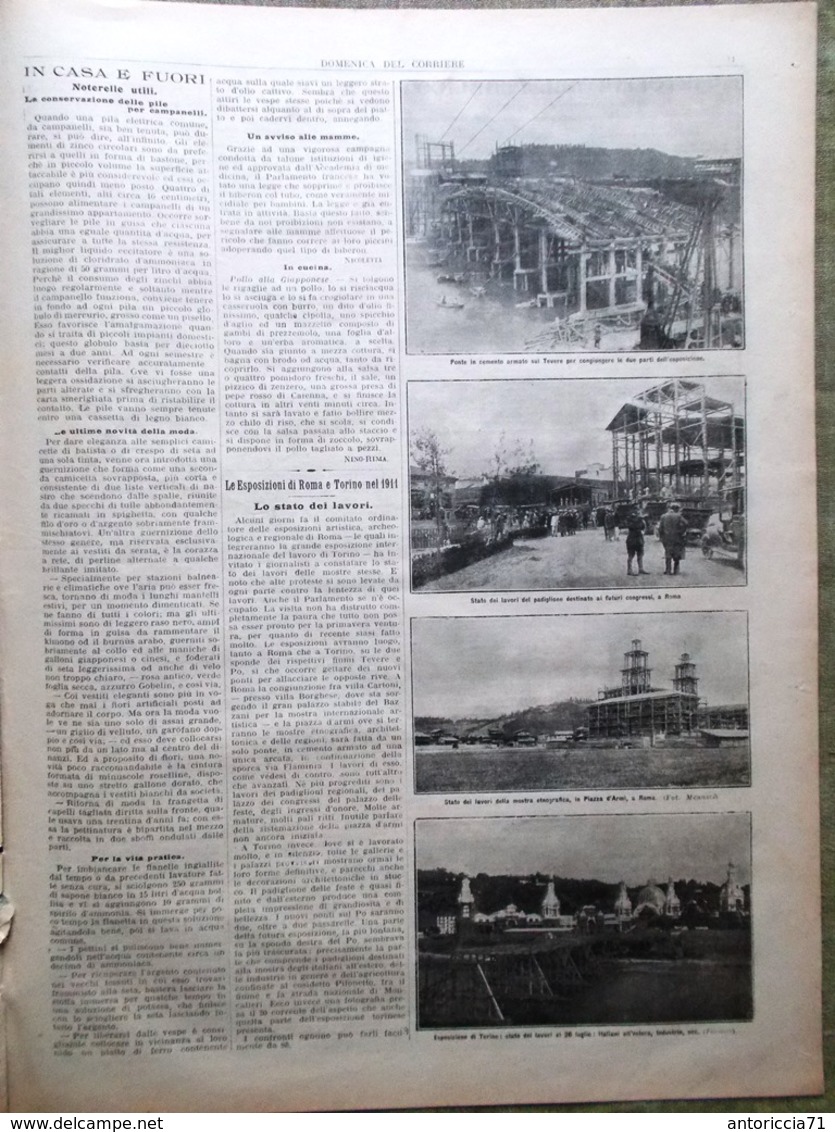 La Domenica Del Corriere 31 Luglio 1910 Temporale Lombardia Imola Bibbia Diavolo - Altri & Non Classificati