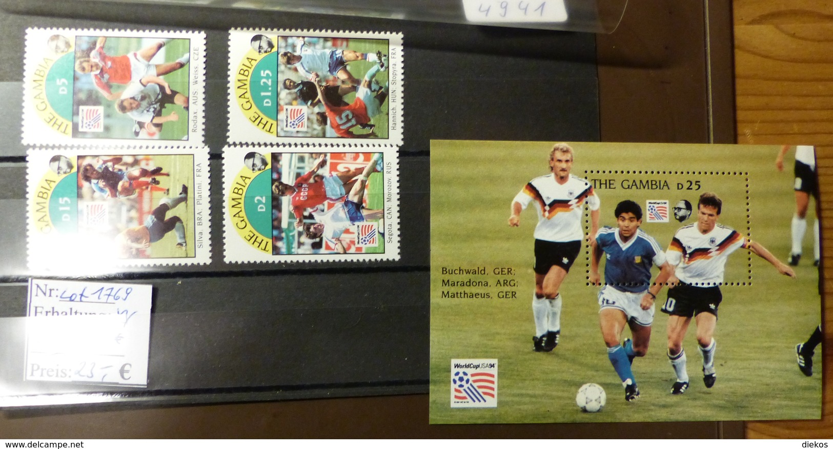 Gambia  World Cup   MiNr: B 211   Postfrisch ** MNH  #4941 - 1994 – USA