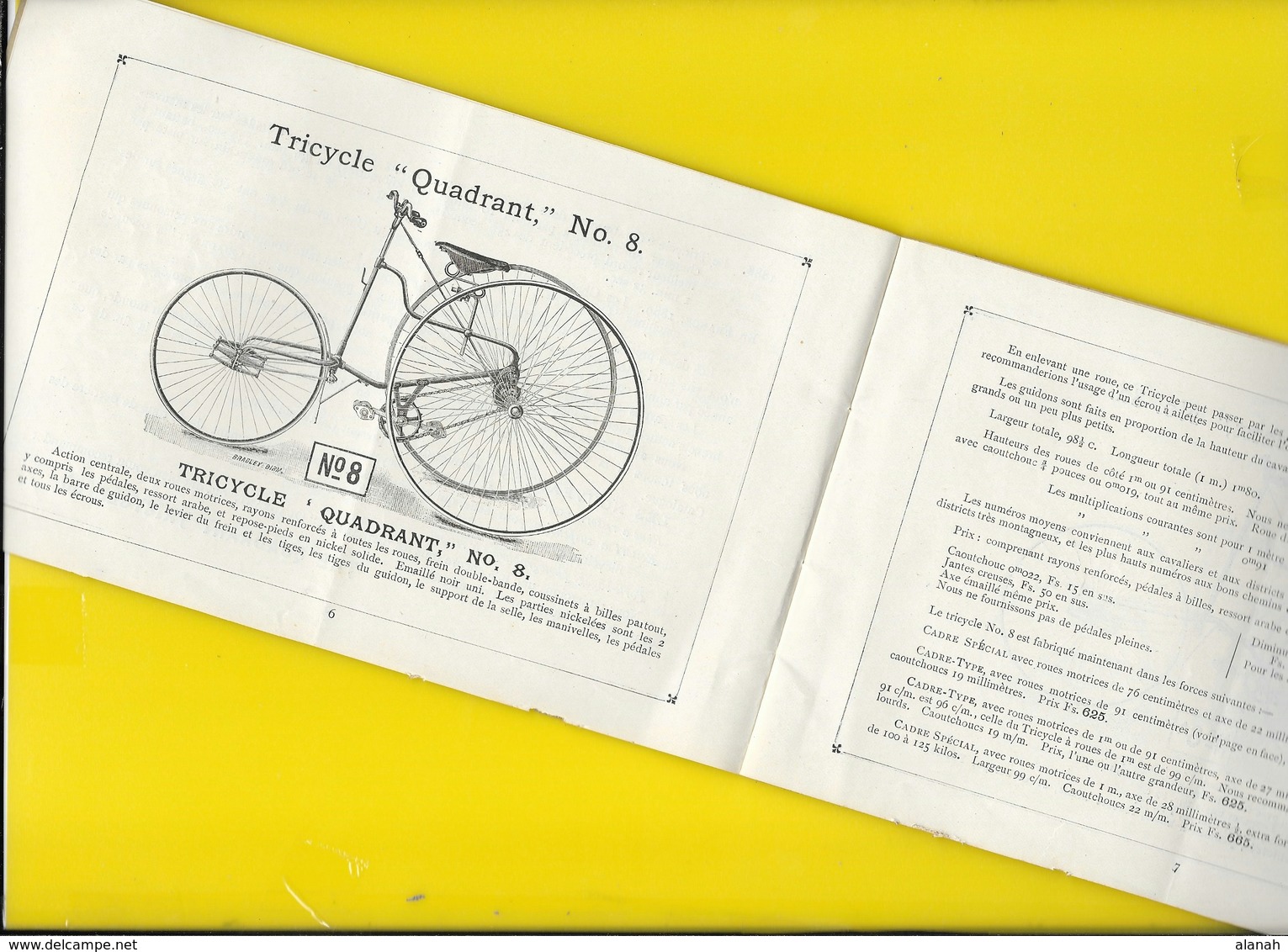 Catalogue 1890 Cycles " LE QUADRANT" 32 Pages + Couverture Format à L'italienne 21 X 13 Cm Env.. - Cyclisme