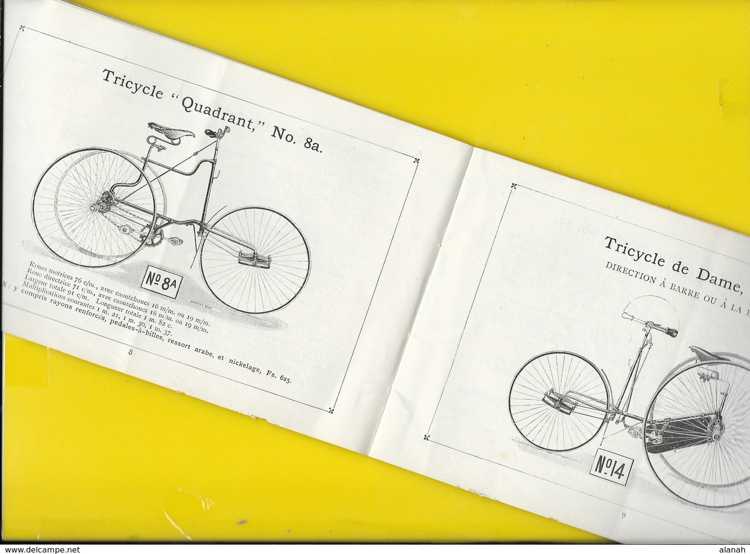 Catalogue 1890 Cycles " LE QUADRANT" 32 Pages + Couverture Format à L'italienne 21 X 13 Cm Env.. - Cyclisme