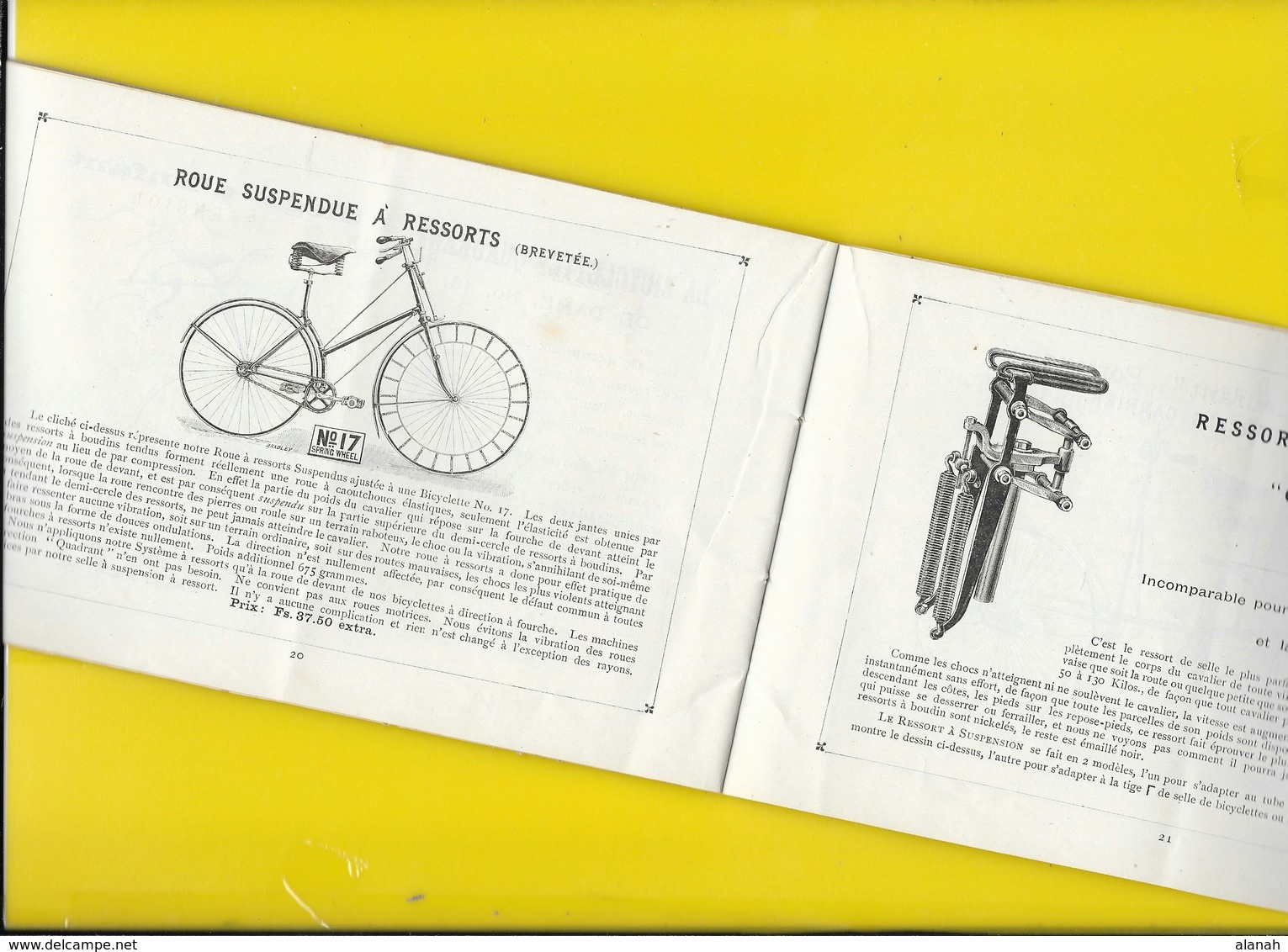 Catalogue 1890 Cycles " LE QUADRANT" 32 Pages + Couverture Format à L'italienne 21 X 13 Cm Env.. - Cyclisme