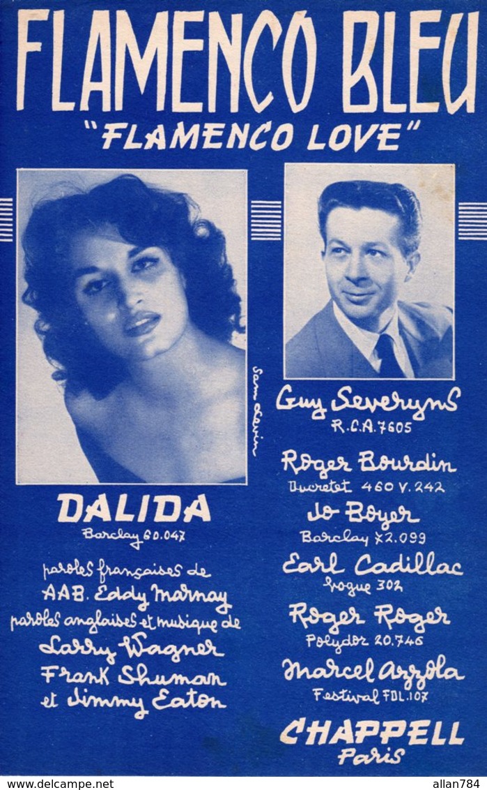 PARTITION DALIDA - FLAMENCO BLEU - 1956 - EXCELLENT ETAT COMME NEUVE - - Autres & Non Classés