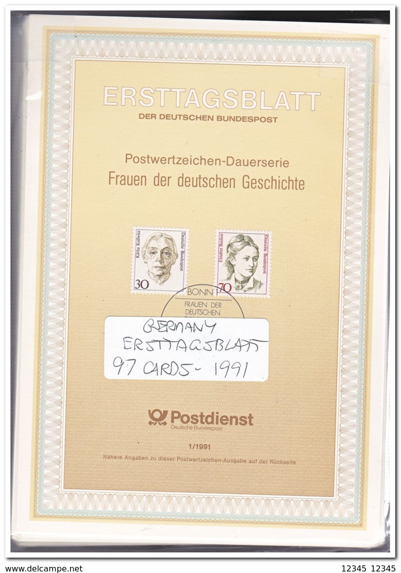 Duitsland 1991, 97 Ersttagsblätter With Doubles Only 5ct Each ( 734 Gram ) - Andere & Zonder Classificatie