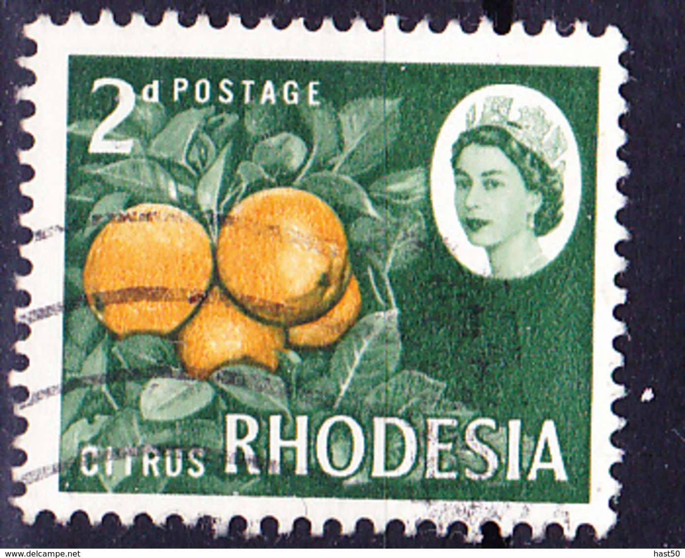 Rhodesien - Zweig Mit Orangen (Citrus Sinensis) (Mi.Nr.: 25) 1966 - Gest. Used Obl. - Rhodesien (1964-1980)