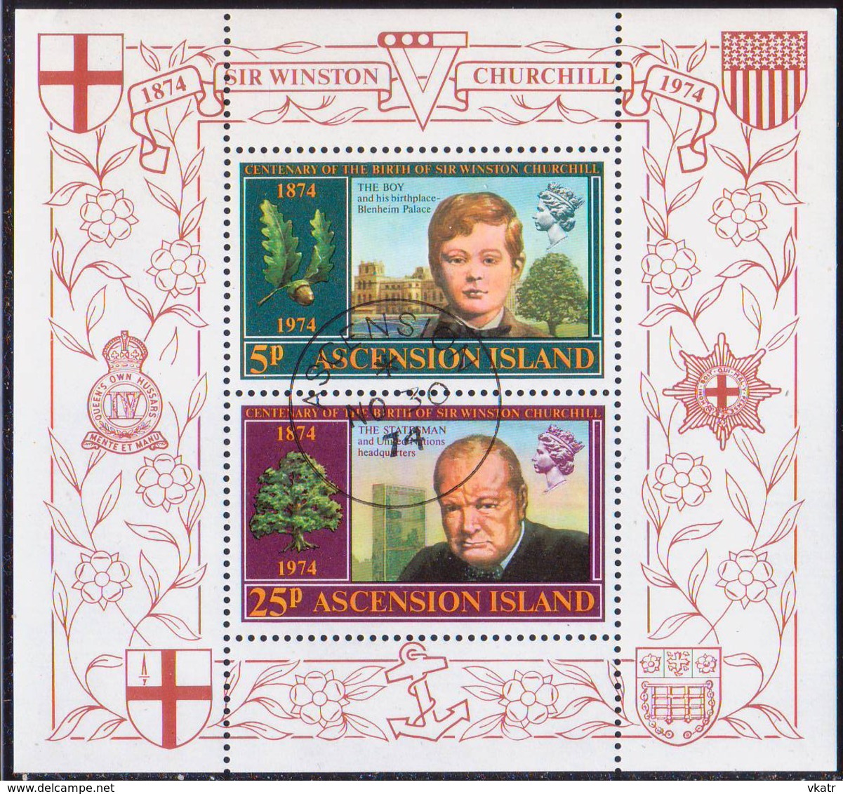 ASCENSION 1974 SG #182-84 Compl.set+m/s Used Churchill Centenary - Ascension