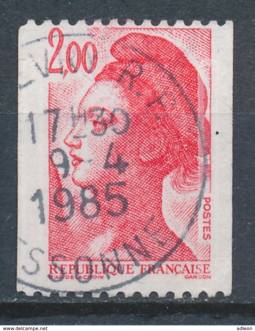 France - Liberté 2,00 Rouge (roulette) YT 2277 Obl. - 1982-1990 Liberté De Gandon