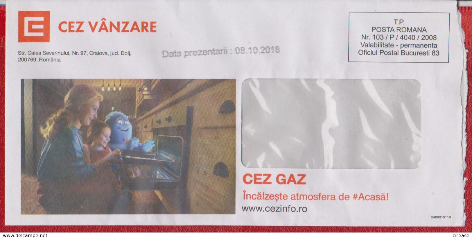 CEZ COMPANY DISTRIBUTOR OF NATURAL GAS, CUISINE FOOD OVEN ROMANIA COMMERCIAL COVER - Gas