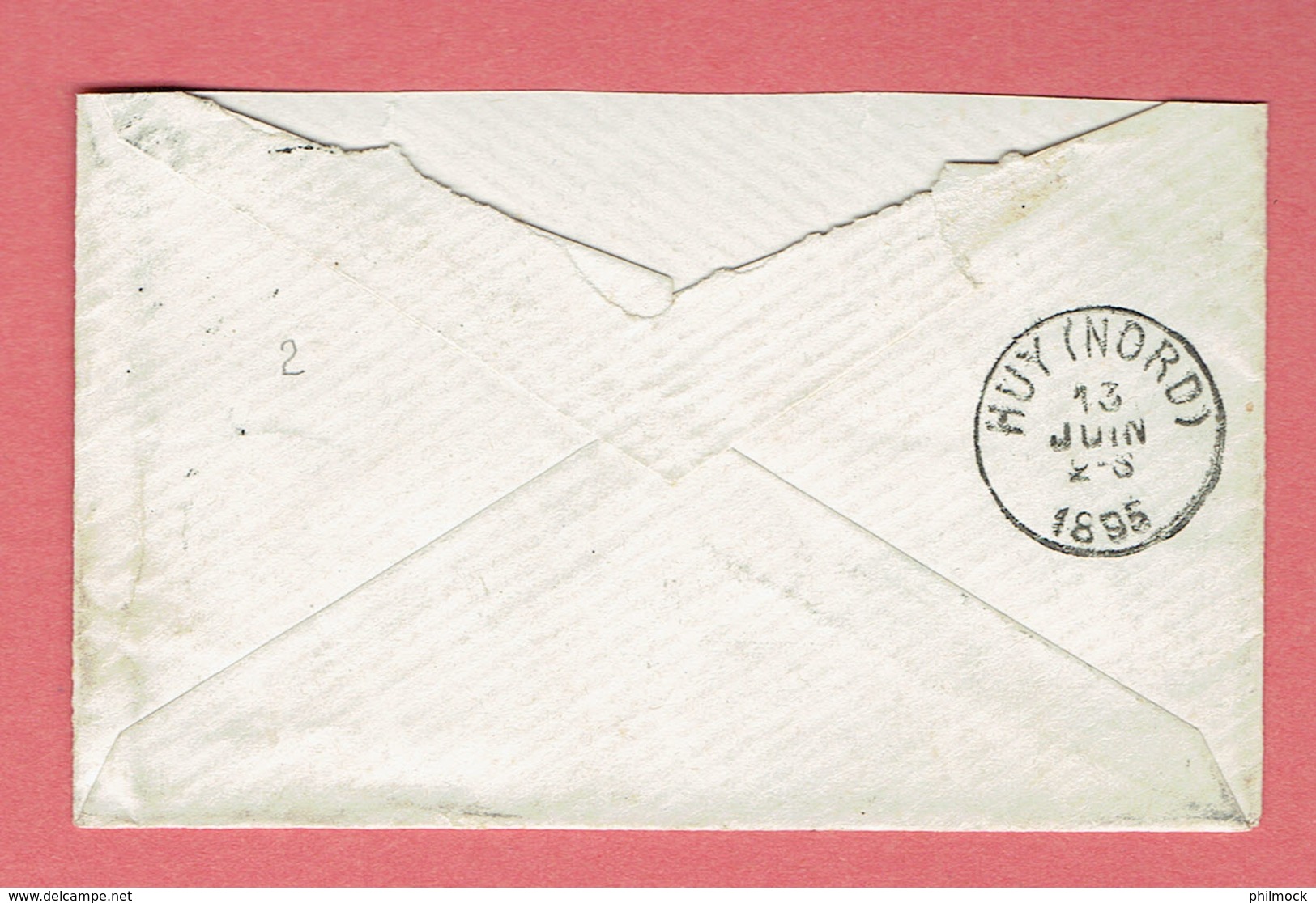 Lettre 112x70 - Vierset Sur 57 - Oblitération Vierset - Verso Huy-Nord Le 13-Juin-1895 - - 1893-1900 Fine Barbe