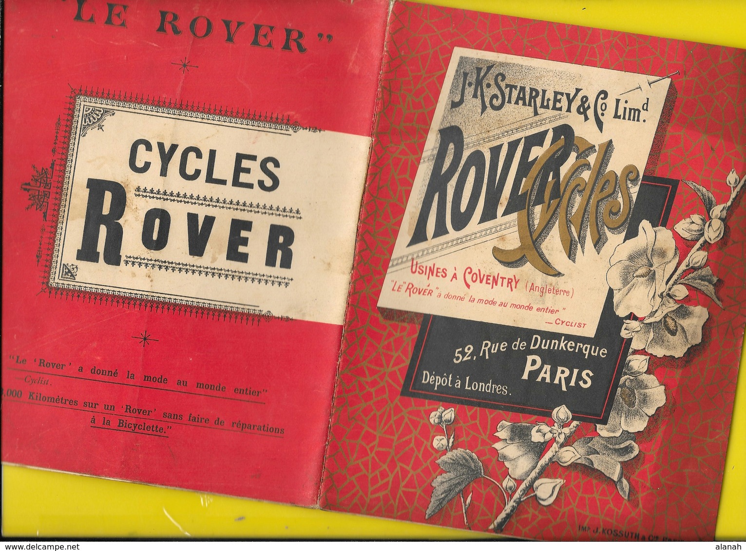 Catalogue 1894 Cycles "ROVER" Starley Coventry 16 Pages + Couverture Format 20 X 16 Cm Env.. - Cycling