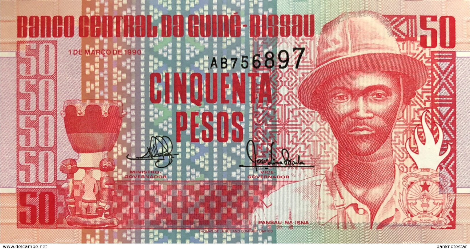 Guinea Bissau 50 Pesos, P-10 (1.3.1990) - UNC - Guinee-Bissau