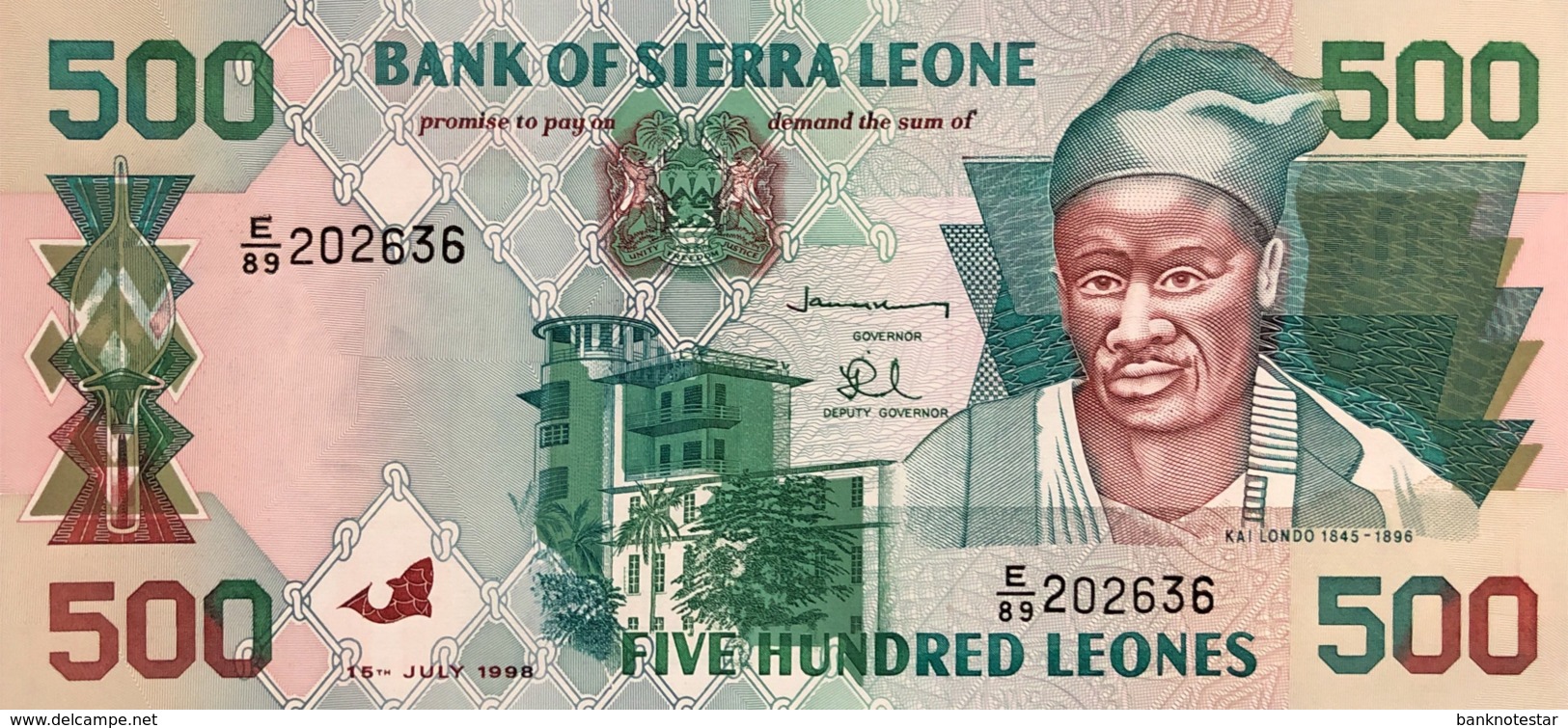 Sierra Leone 500 Leones, P-23b (15.7.1998) - UNC - Sierra Leone