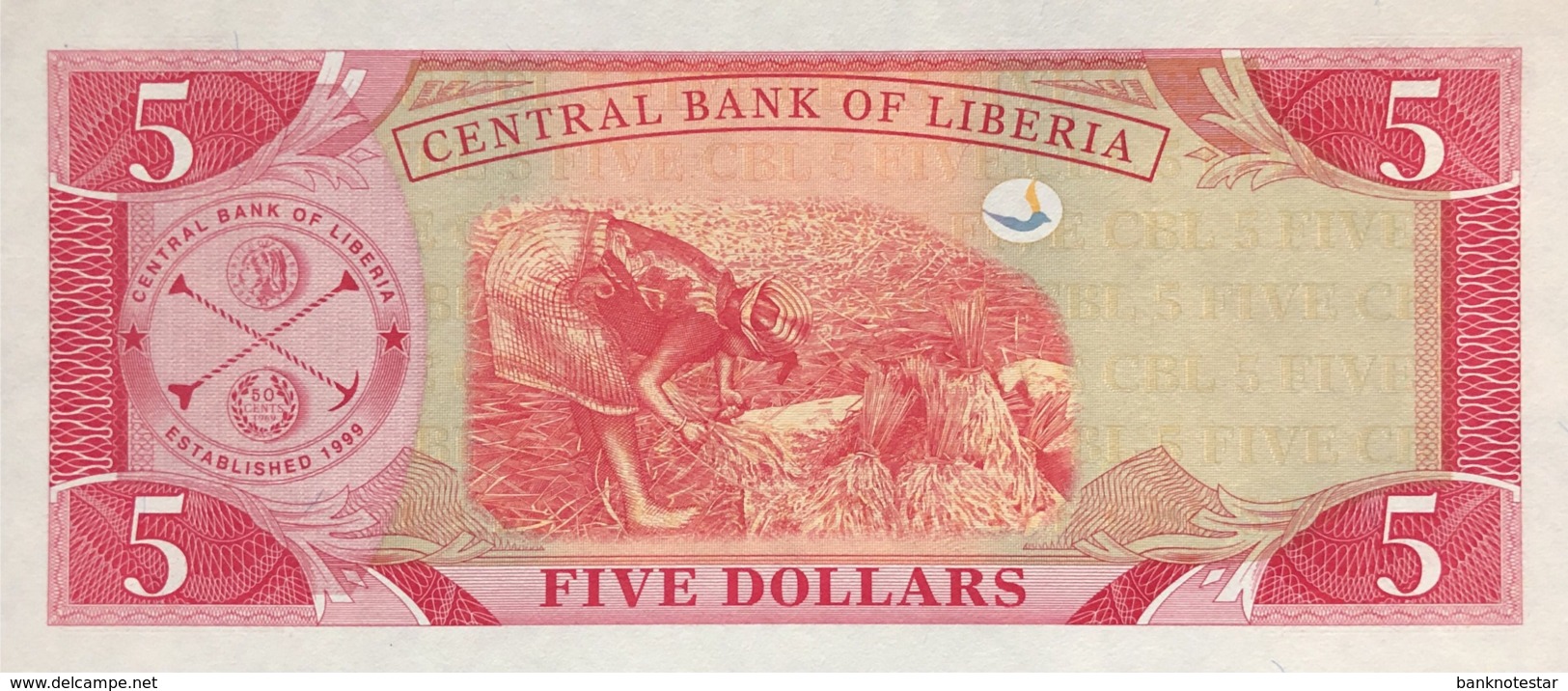 Liberia 5 Dollars, P-26a (2003) - UNC - Liberia