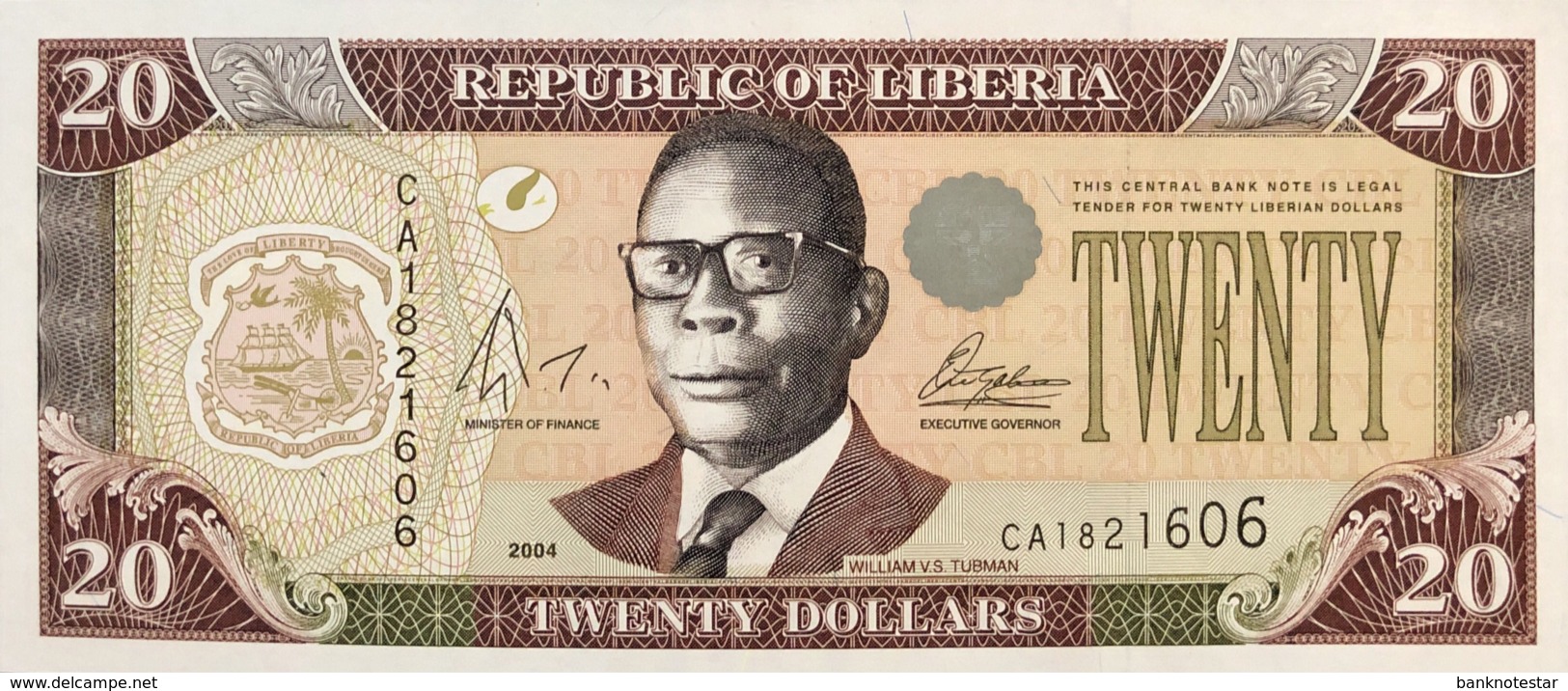 Liberia 20 Dollars, P-28b (2004) - UNC - Liberia