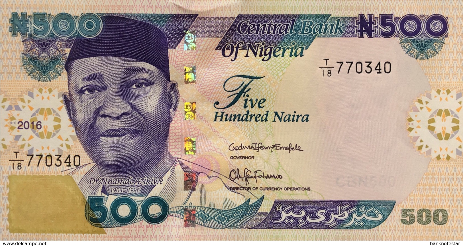 Nigeria 500 Naira, P-30o (2016) - UNC - Nigeria