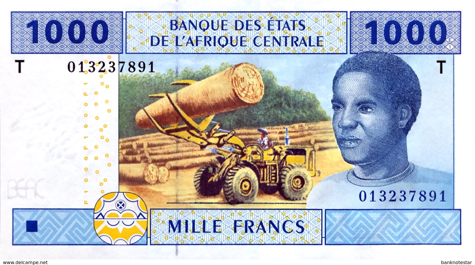 Central African States 1.000 Francs, P-107T (2002) - UNC - CONGO - Central African States