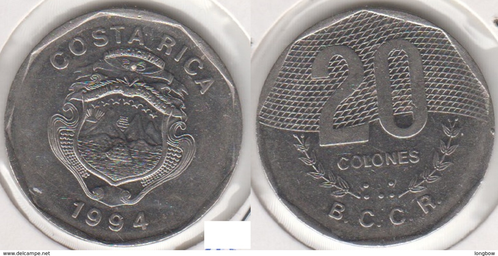 Costa Rica 20 Colones 1994 KM#216.1 - Used - Costa Rica