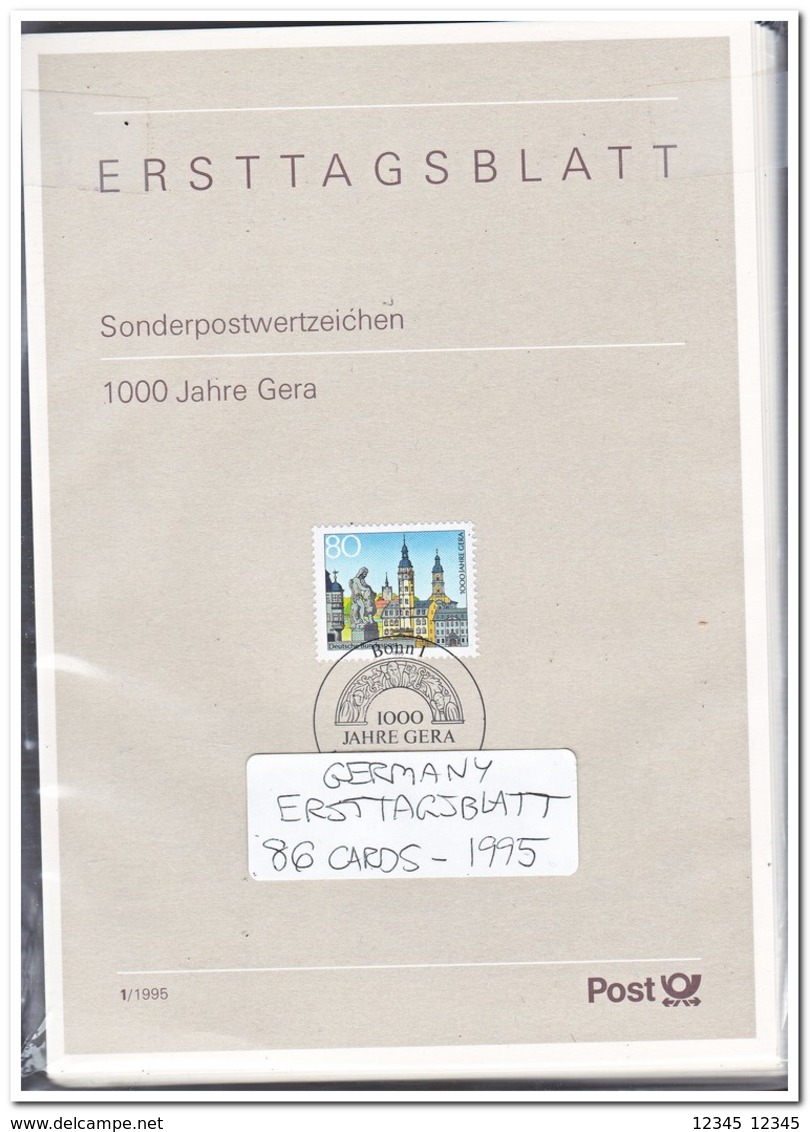 Duitsland 1995, 86 Ersttagsblätter With Doubles Only 5ct Each ( 556 Gram ) Better Than You Would Expect - Andere & Zonder Classificatie