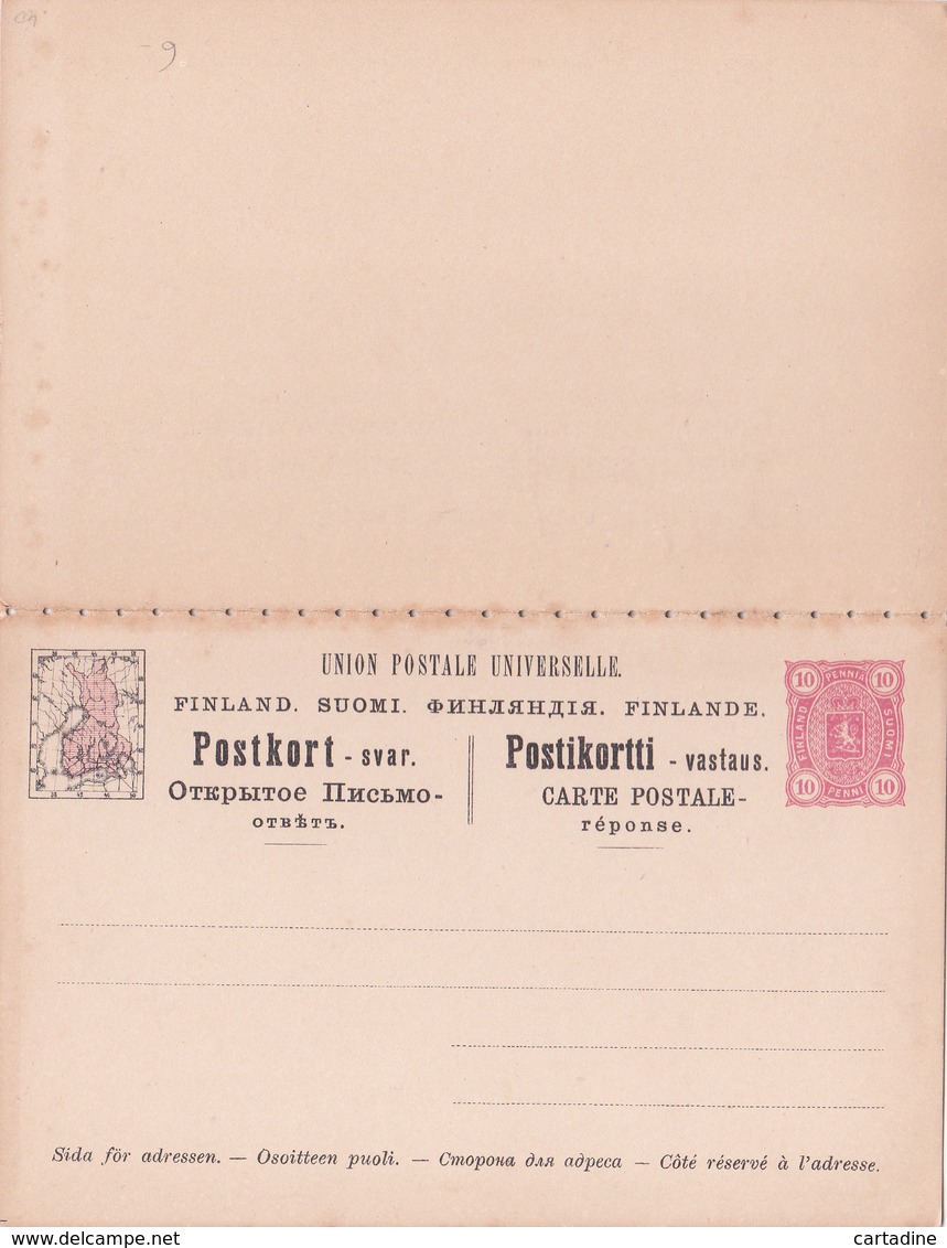 Entier Postal Stationery - Finland / Suomi Avec Réponse Payée (reply) - Enteros Postales