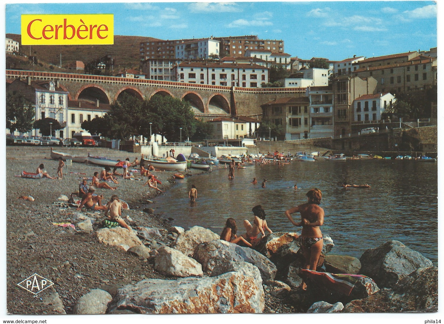 CPM / CERBERE / LA PLAGE / FRONTIERE FRANCO ESPAGNOL 1980 / POUR TUNIS - Cerbere