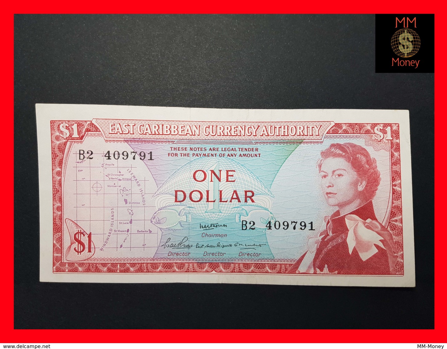 East - Eastern Caribbean 1 $ 1965  P. 13 Sig. 2  VF \ XF - Ostkaribik