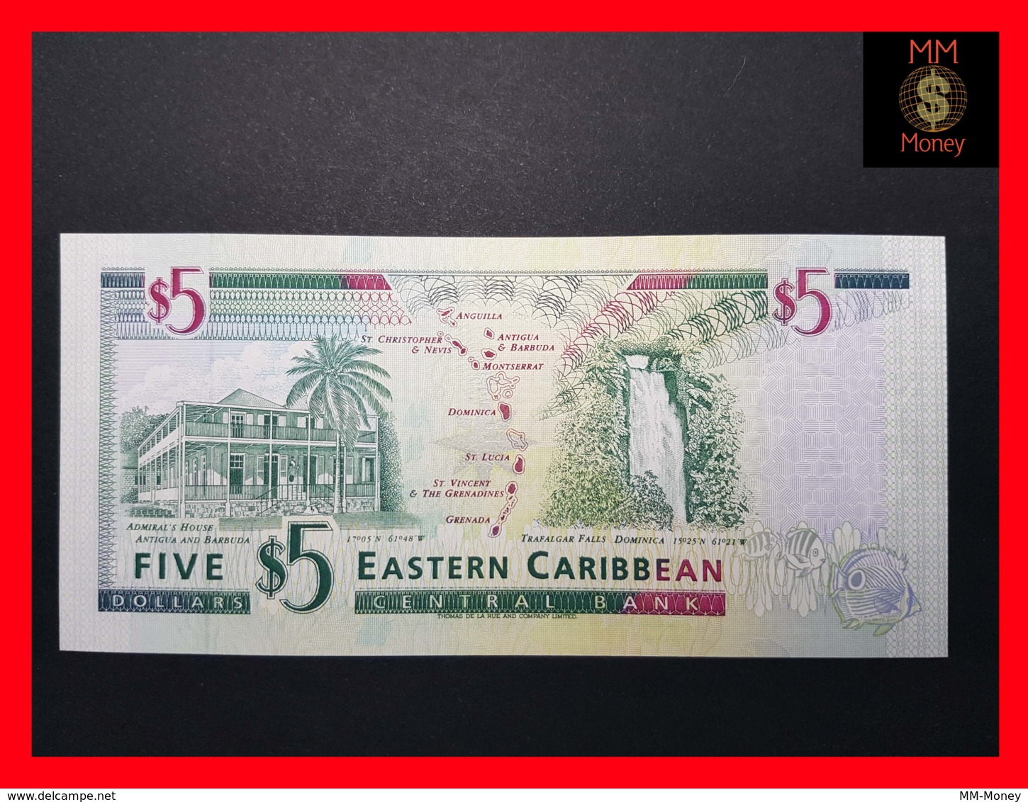 EAST CARIBBEAN 5 Dollars 1994 P. 31 L  St. Lucia   UNC - East Carribeans