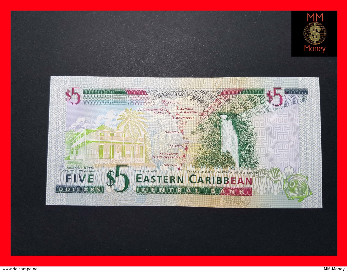 EAST CARIBBEAN 5 Dollars 2000 P. 37 V  St. Vincent   UNC - Caraïbes Orientales