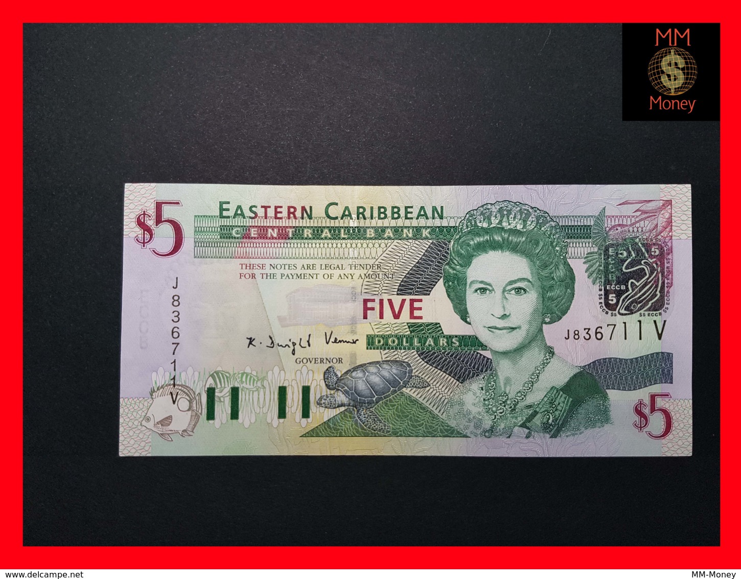 EAST CARIBBEANS  5 $ 2003  P. 42 V  St. Vincent  UNC - East Carribeans