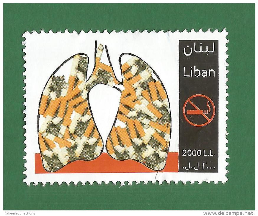 LEBANON - 2010 Lungs And Cigarette Butts 2000 L L - USATO Used Stamp -  Timbre Liban - As Scan - Liban