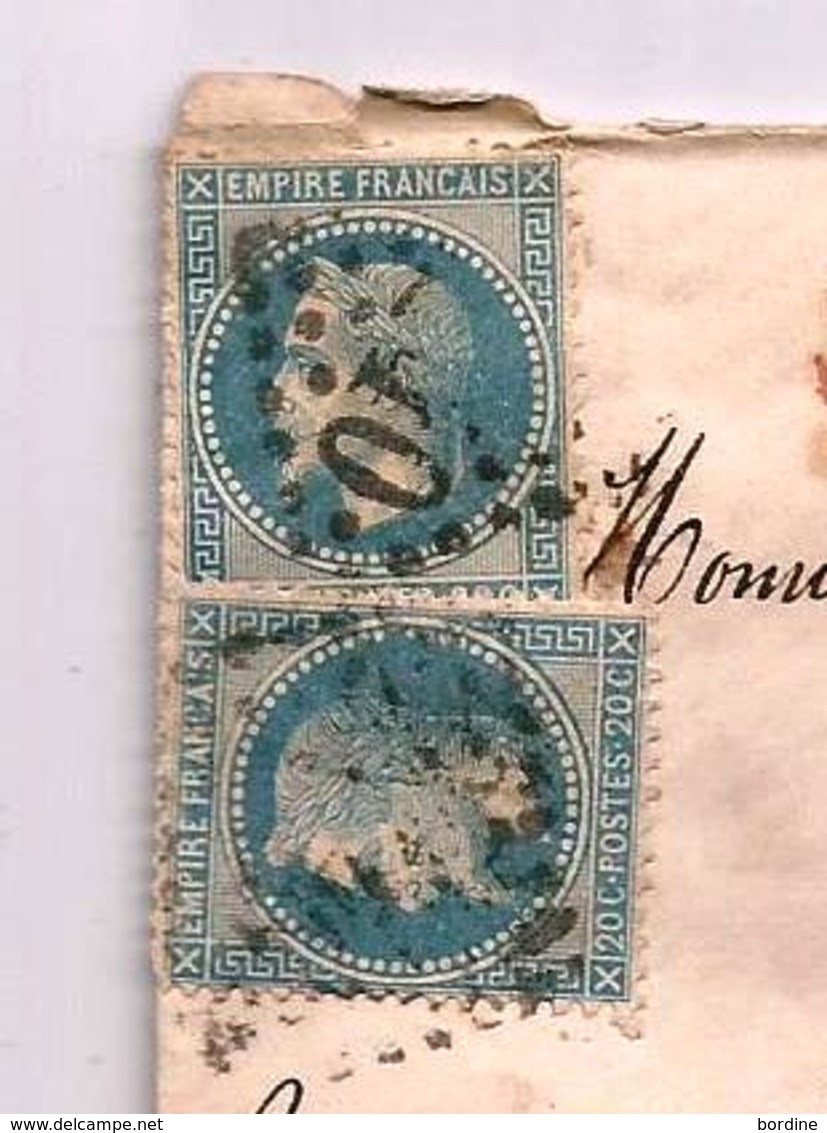 - BOUCHES DU RHONE - MARSEILLE GC.2240 S/TP Napoléon Lauré N°29x2 - CHARGE - 1870 - 1863-1870 Napoléon III Lauré