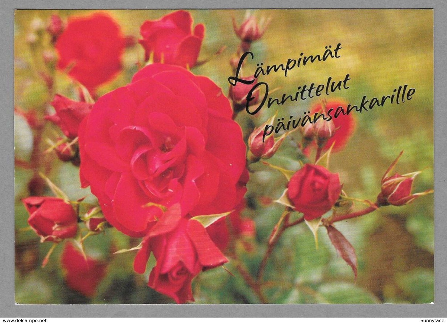 Postal Stationery Red Cross Finland (SPR 22) - Red Roses (Birthday) - Used - Entiers Postaux