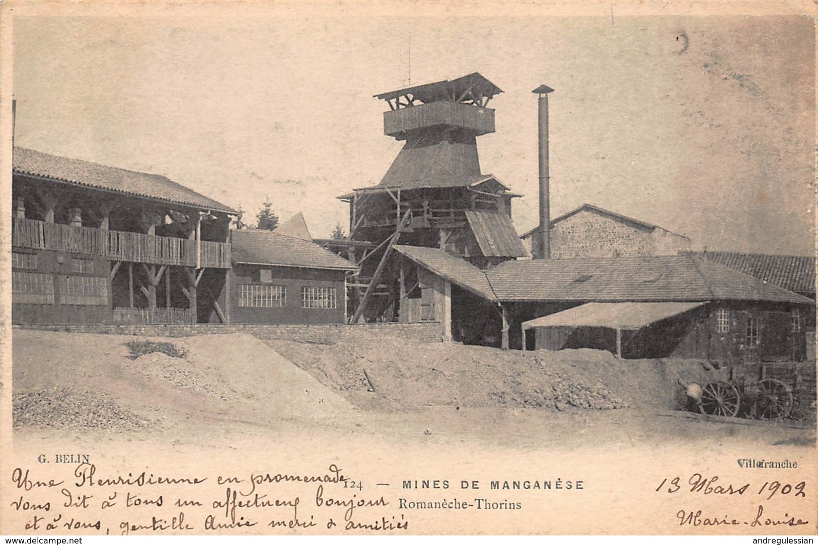 CPA MINES DE MANGANESE - Romanèche-Thorins - 1902 - Autres & Non Classés