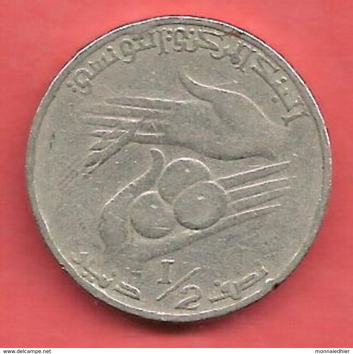 1/2 Dinar , TUNISIE , Nickel , 1976 , N° KM # 303 - Tunesië