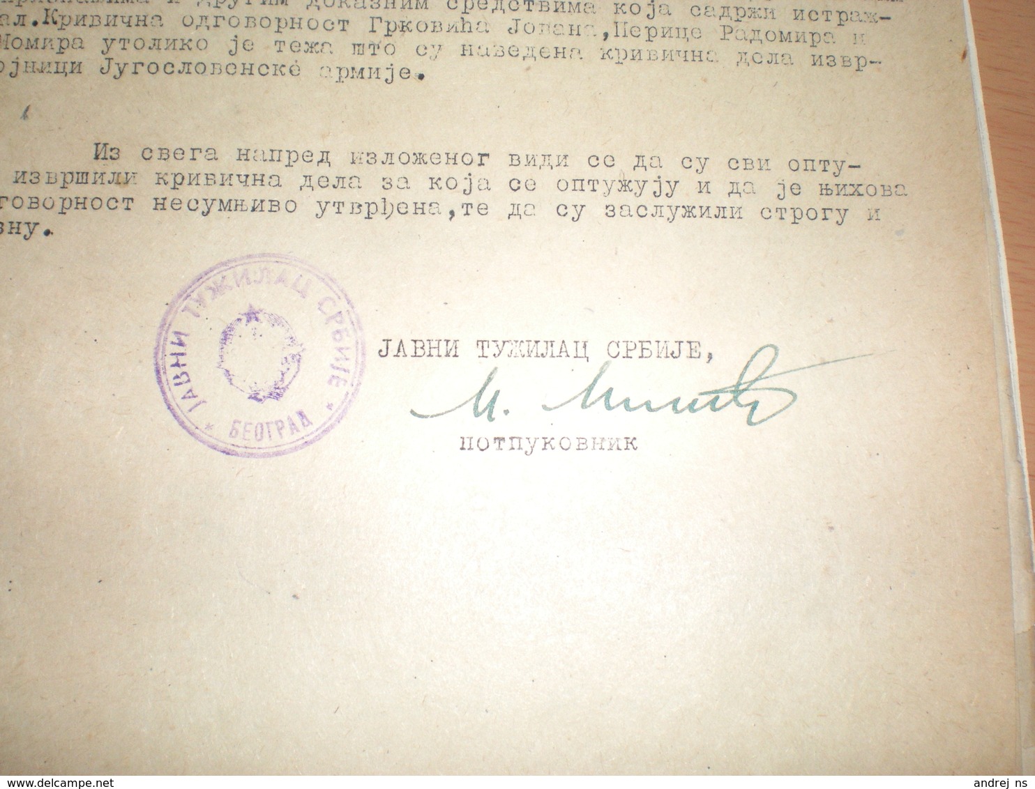 Optuznica za cetnicke zlocine i saradnike okupatora,Indictment for Chetnik Criminals and collaborators of the occupiers